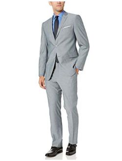 Men's Two Piece Finished Bottom Slim Fit Suit