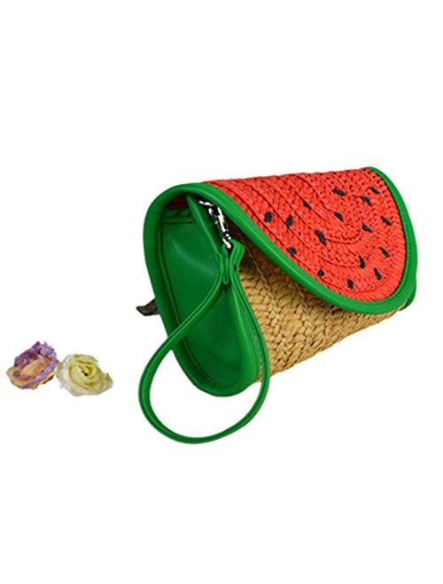 Watermelon Fruit Women's Straw Plaited Article Handbag