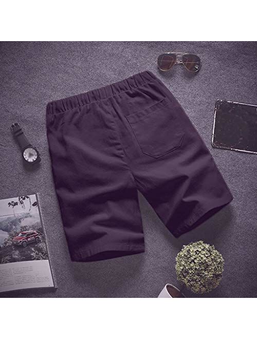 Fashion Mens Shorts Summer Solid Casual Running Pocket Drawstring Short Pants