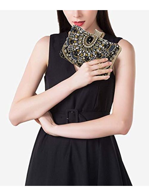 Evening Clutch Bags Beads clutch Black Autumn new style women Crystal Rhinestone bag formal dress handbags