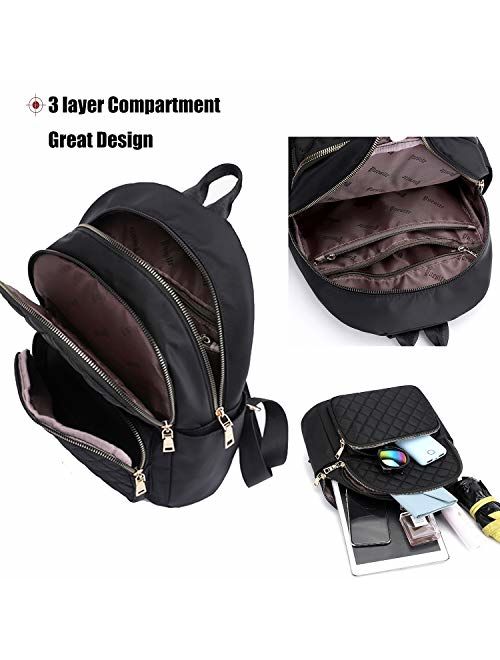 Myhozee Women Backpack Purse Waterproof Nylon Anti Theft Small Mini Daypack