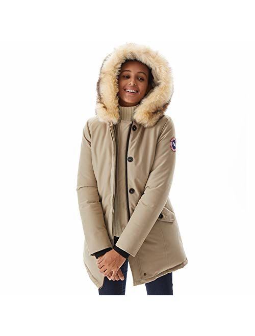 PUREMSX Women's Winter Parka Vegan Down Thickened Jacket Overcoat with Fur Hood 