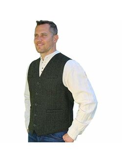 Emerald Isle Tweed Vest for Men, Imported from Ireland, Green