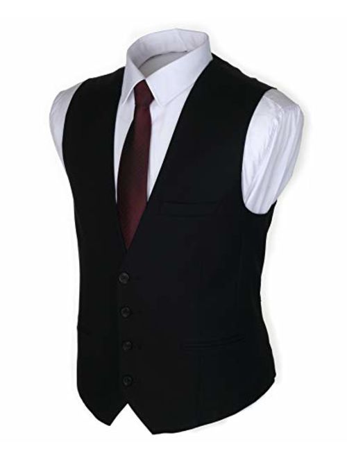 Ruth&Boaz Men's 3Pockets 4Button Business Suit Vest