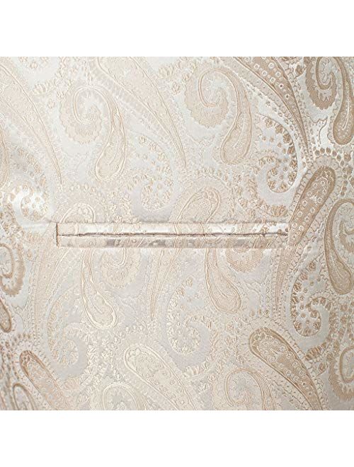 Oliver George 4pc Paisley Vest Set,Vest,Necktie, Bow-Tie, Handkerchief Set