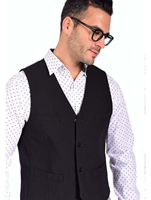 Craft & Soul Men's Slim Fit Tailored Waistcoat Dress Vest