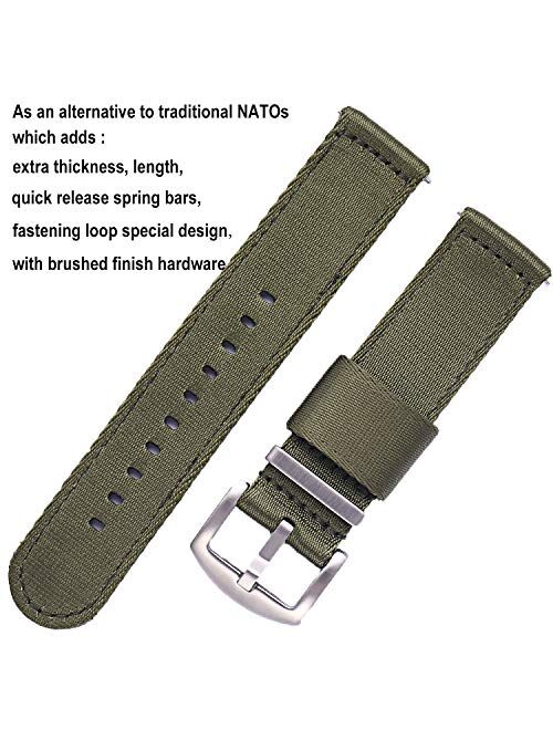 Pbcode NATO Watch Strap 20mm 22mm Seat Belt Nylon Quick Release Watch Bands for Men