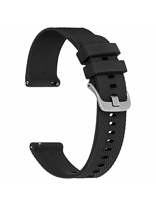 MeiQ Silicone Quick Release Watch Band, Deep Black, Available in 20mm and 22mm Watch Strap Sizes- Replacement Upgrade Watch Bands for Men and Women, Abyss Collection