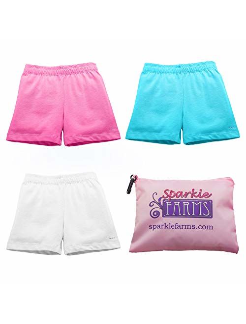 Sparkle Farms Little Girls Under Skirt and Dress Modesty Shorts for Dance, Bikes, Playground Cartwheels, 3-Pack