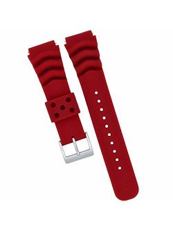 MOD 18mm 20mm 22mm Watch Band - Quick Release - Soft Silicone Replacement Watch Strap - Color Variations - Diver Style - for Men and Women
