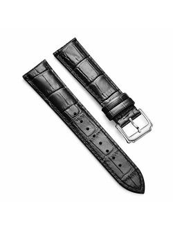 Skydon Watch Band - Top Alligator Grain Leather Watch Strap for Men and Women - Choice of Color & Width - 18mm 19mm 20mm 21mm 22mm