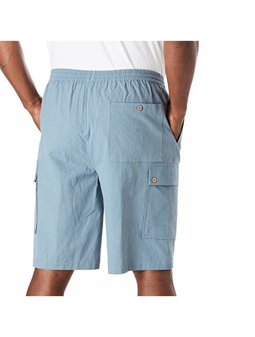 KingSize Men's Big and Tall Full Elastic Waist Gauze Cargo Shorts