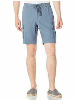 Isle Bay Linens Men's 9.5" Inseam Linen Cotton Blend Cargo Shorts