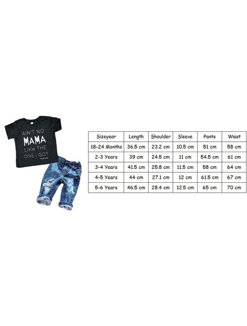 Canis Newborn Toddler Infant Baby Boy Clothes T-shirt Top Tee +Denim Pants Outfits Set