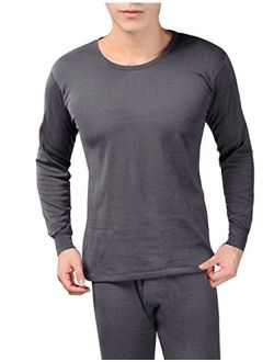 Peach Couture Mens Fleece Lined Soft Stretch Superior Warmth Thermal Underwear Pajamas 2 Piece Set (Dark Grey XXL)