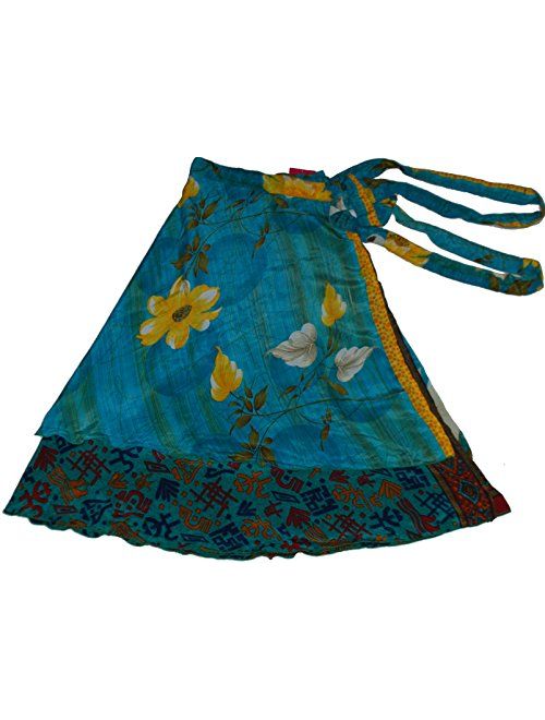Buy Wevez Women's Lot of Pack of 5 Silk Sari Skirts, Medium, Assorted  online | Topofstyle
