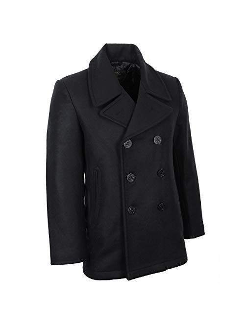 Mil-Tec Men's US Navy Pea Coat Black size 5XL
