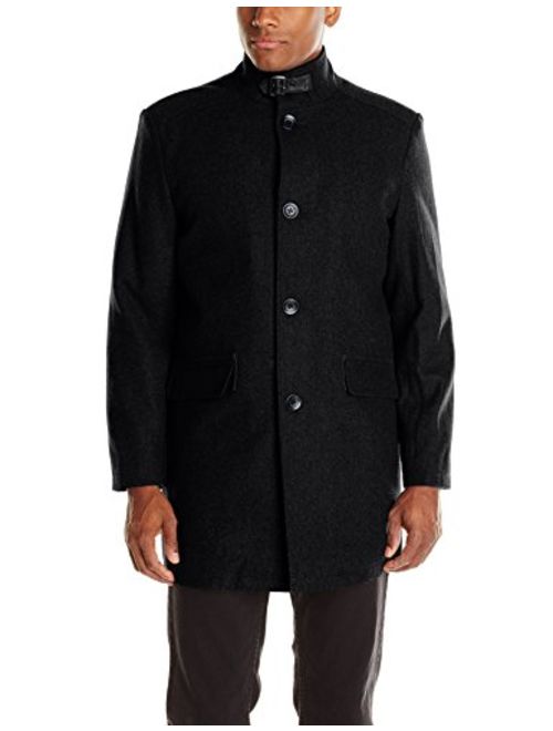 Kenneth Cole New York Men's Wool Walker Coat, Black, Large
