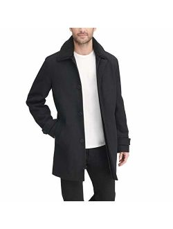 Men's Wool Blend Walking Coat with Removable Sherpa Collar