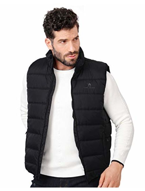 CAMEL CROWN Puffer Vest Men Quilted Winter Padded Sleeveless Jackets Gilet for Casual Work Travel Outdoor