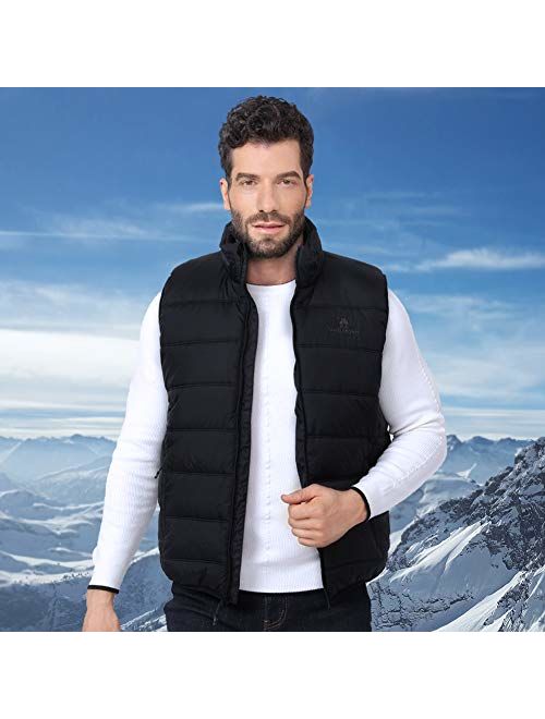 CAMEL CROWN Puffer Vest Men Quilted Winter Padded Sleeveless Jackets Gilet for Casual Work Travel Outdoor