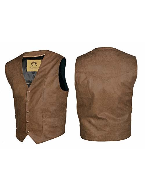 STS Ranchwear Men's Lightweight Classic Leather Vest
