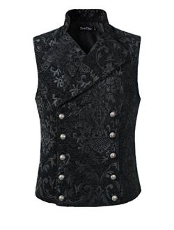 DarcChic Mens Tapestry Double-breasted Vest Waistcoat Gothic Aristocrat Steampunk Victorian