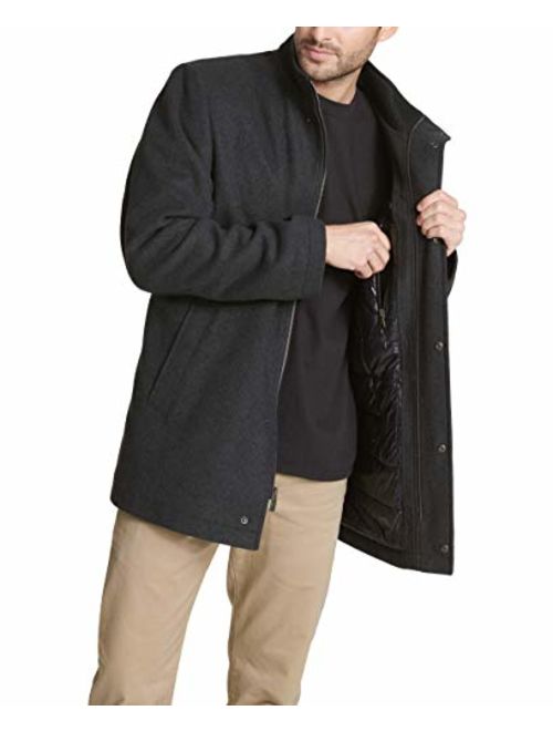 Dockers Men's Wool Melton Two Pocket Full Length Duffle Coat