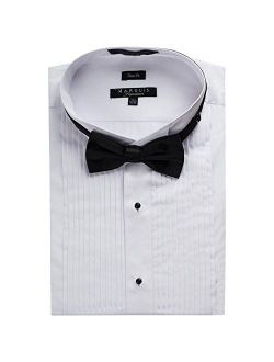 Marquis Men's Slim Fit Wingtip Collar Tuxedo Shirt(Bowtie included)