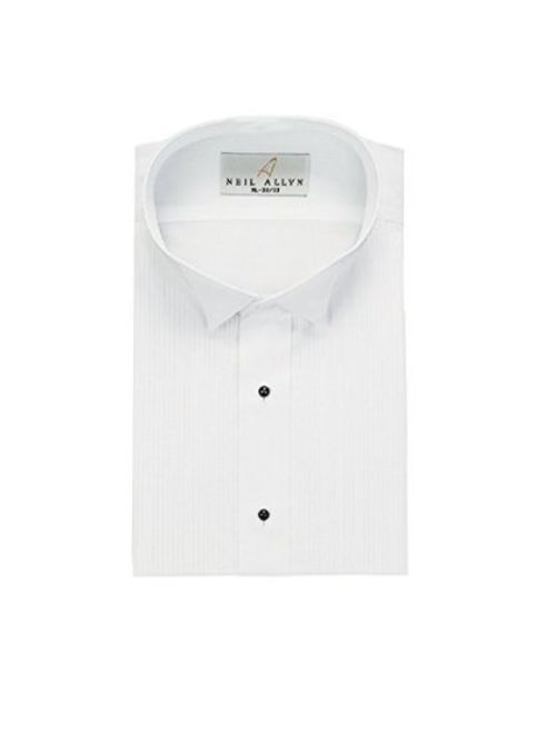 Tuxedo Shirt - Wing Collar 1/8" Pleat 65% Polyester 35% Cotton (2XL-36/37) White
