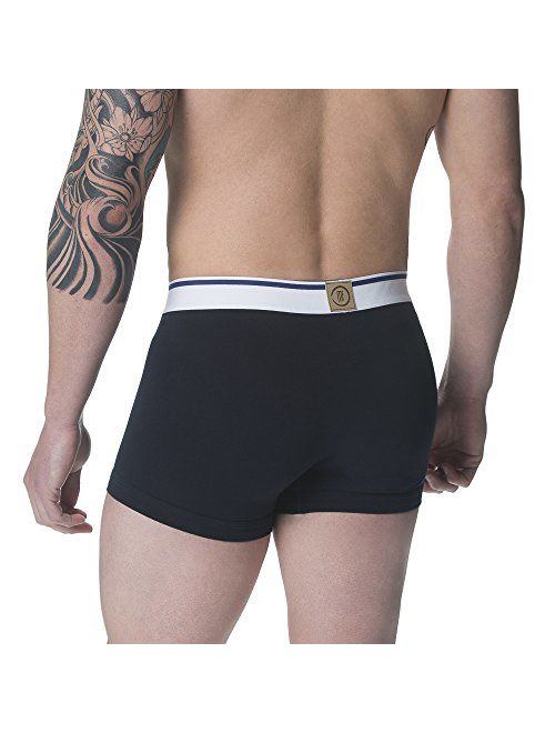 Mens Ultra Soft Underwear Boxer Briefs with Elastic Comfort Support in a Travel Pouch Pack MelangeFit