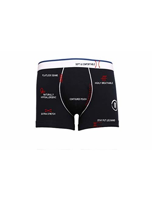 Mens Ultra Soft Underwear Boxer Briefs with Elastic Comfort Support in a Travel Pouch Pack MelangeFit
