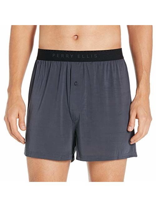 Perry Ellis Men's Luxe Solid Boxer Shorts