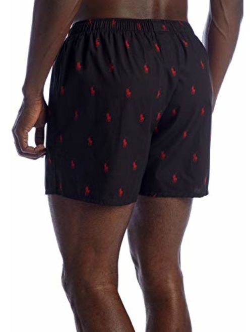 Polo Ralph Lauren Polo Player Woven Boxer, XL, Black/Red