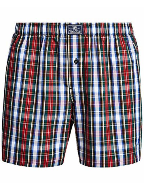 Polo Ralph Lauren Men's Lot of 3 Cotton Boxer Shorts (Large) Plaids,Gingham Boxers