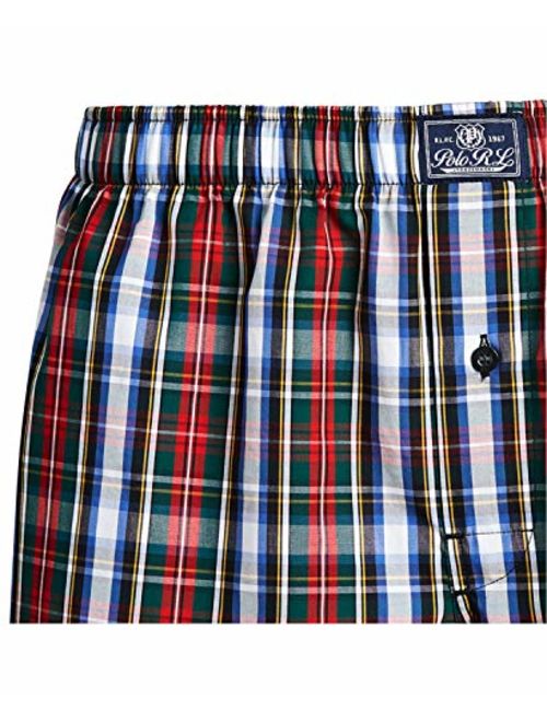 Polo Ralph Lauren Men's Lot of 3 Cotton Boxer Shorts (Large) Plaids,Gingham Boxers