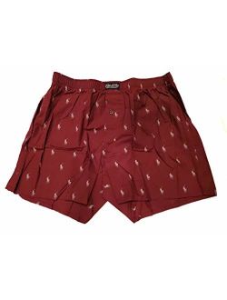 Men's Classic Woven Printed Boxer (Small, Red Wine/Cream AOPP)