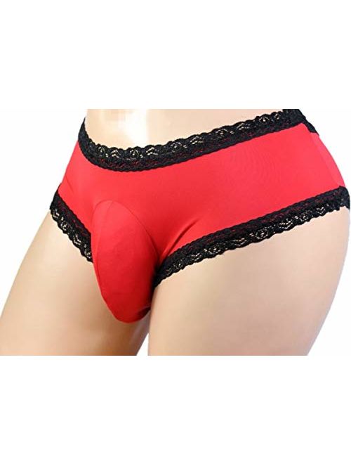 Aishani Sissy Pouch Panties Men's Bikini Briefs Sexy lace Underwear for Men