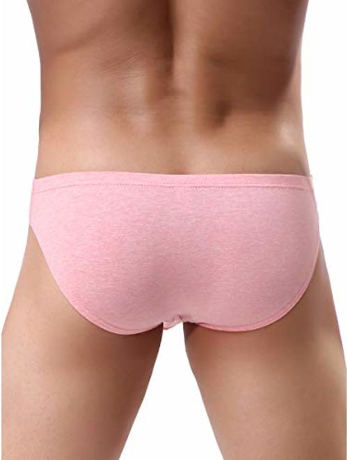 iKingsky Men's Cotton Pouch Bikini Underwear Sexy Low Rise Briefs