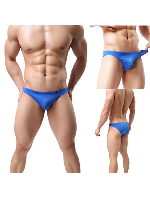 YuKaiChen Men's Briefs Low Rise Ice Silk Bikinis Seamless Underwear