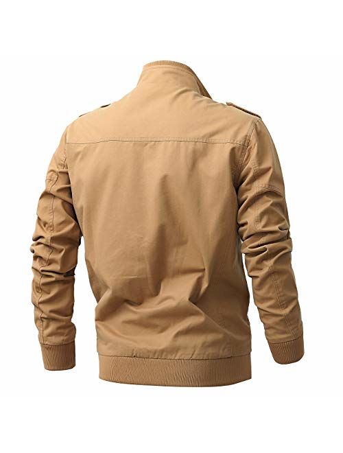 ZooYung Men's Cotton Lightweight Jackets Casual Military Jackets Outdoor Windproof Windbreaker