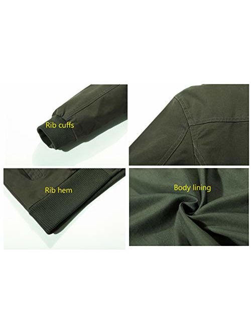ZooYung Men's Cotton Lightweight Jackets Casual Military Jackets Outdoor Windproof Windbreaker