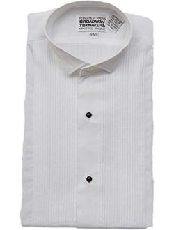 Broadway Tuxmakers Men's Wing Tip White Tuxedo Shirt 1/8 Inch Pleats