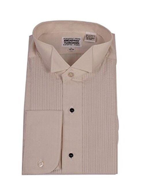 New Era Factory Outlet Mens 1/8" Wing Tip Collar Ivory/Cream Tuxedo Shirt