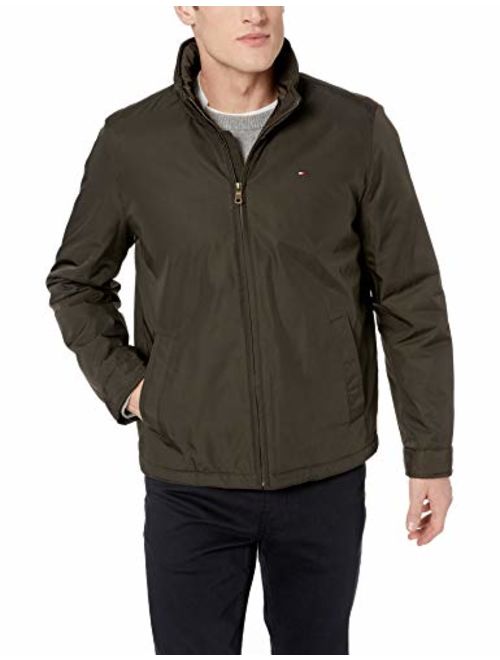 Tommy Hilfiger Men's Poly-Twill Stand Collar Zip Front Jacket