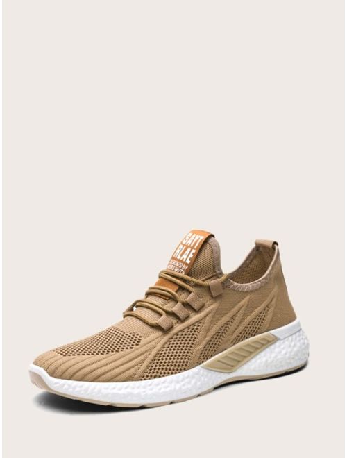 Men Lace-up Front Knit Sneakers