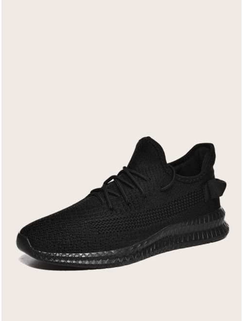 Shein Men Lace-up Front Knit Sneakers