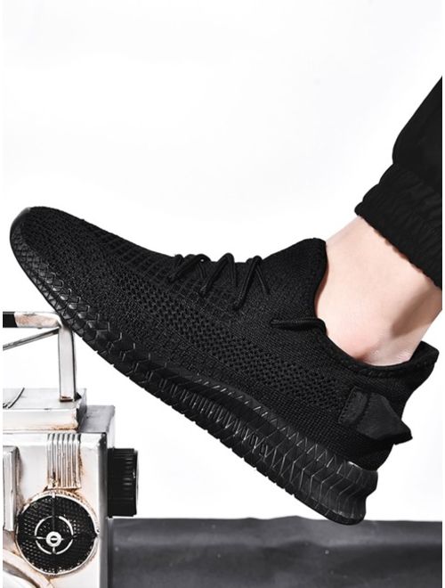 Shein Men Lace-up Front Knit Sneakers