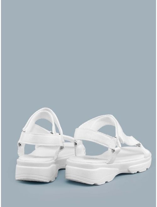 Footbed Sole Strappy Velcro Sandals