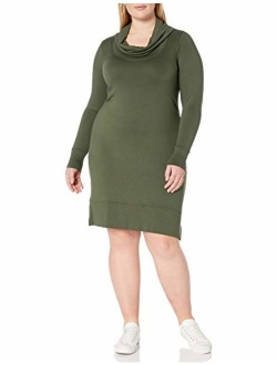 Amazon Brand - Daily Ritual Women's Plus Size Supersoft Terry Long-Sleeve Cowl Neck Dress